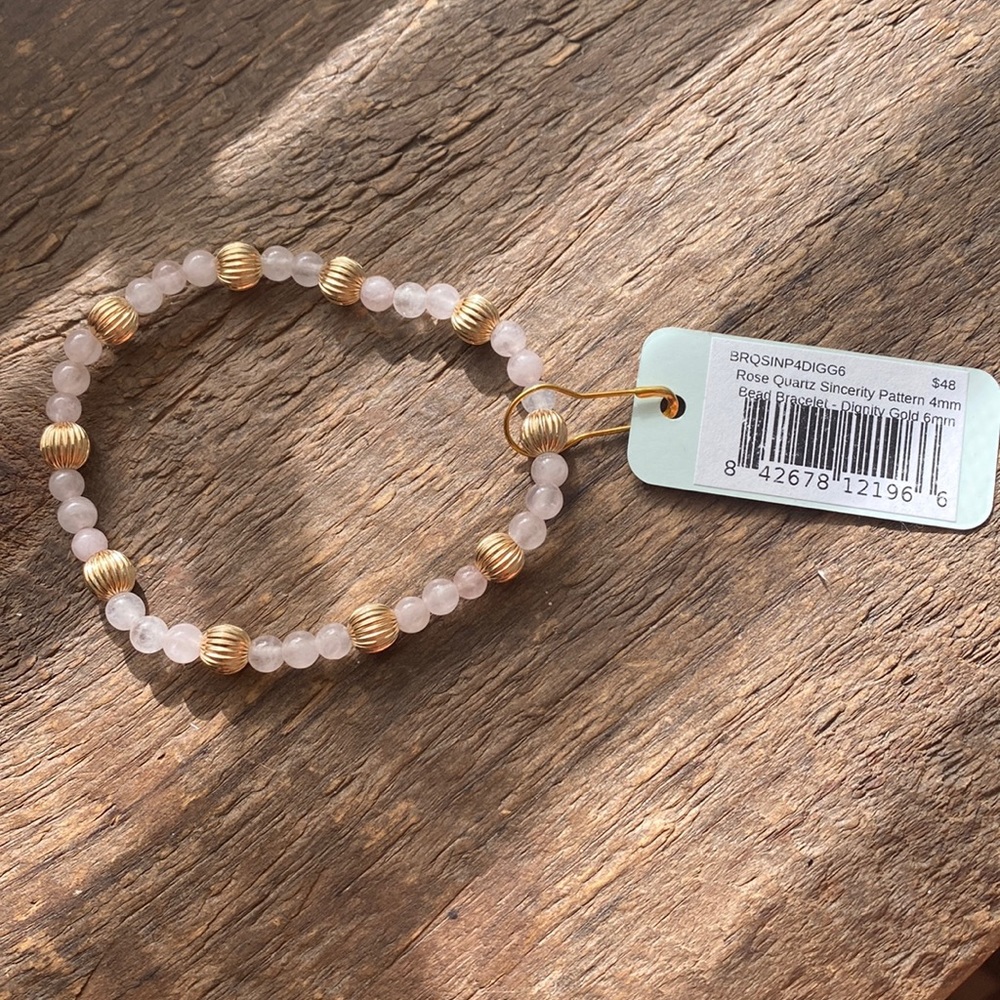 enewton Dignity gold 6mm with Rose Quartz